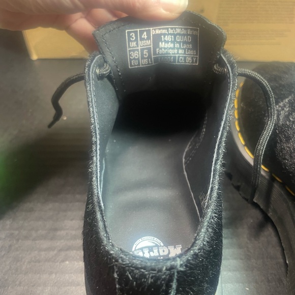 BNIB Dr.Martens 1461 QUAD BLACK CALF HAIR ON PLATFORM LOAFER UK3 US5 Big Kid 3 - Picture 8 of 12